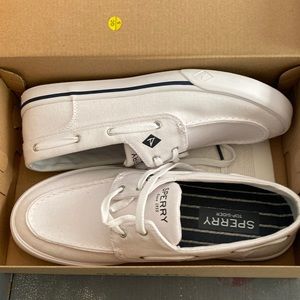 New in box Sperry Bahama II Boat shoes - white